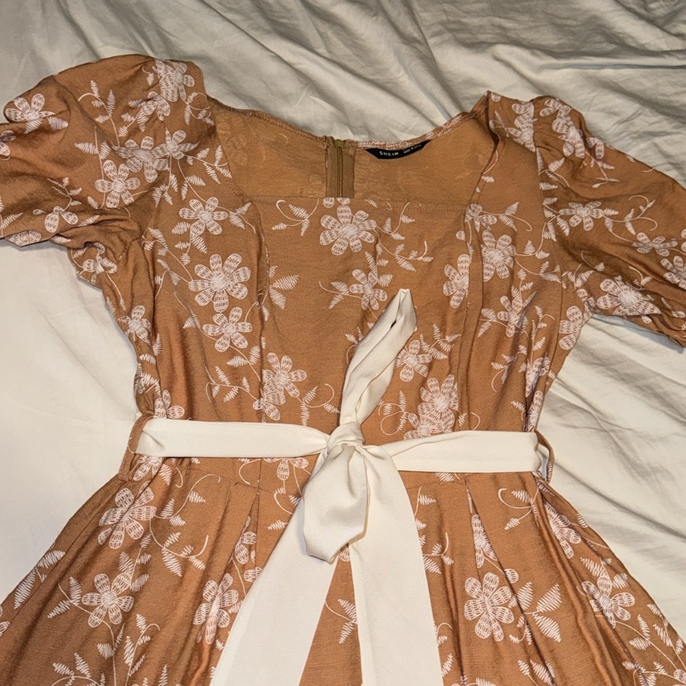 Shein peach floral maxi dress